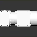 Shiny Silver Industrial Motor with Metal Housing Cooling Fins and Mounting Plates