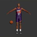 Purple Suns Number 34 Basketball Player Toy Model With Basketball And Open Arms