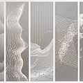 Modern Wall Panels with Various Abstract Line Textures and Geometric Pattern Designs