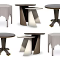 Various Modern Coffee Tables With Unique Designs And Stylish Leg Structures 3d model