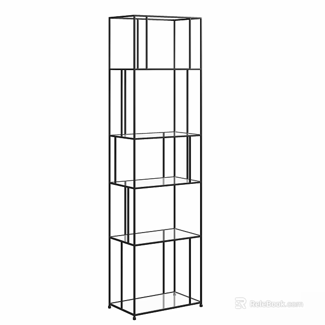 Modern Open Multi tier Metal Frame Shelving Unit For Storage And 3d model 