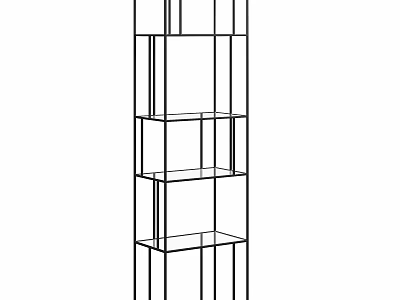 Modern Open Multi tier Metal Frame Shelving Unit For Storage And 3d model
