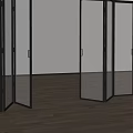 Folding Doors With Black Frames And Glass Panels For Modern Interior Design 3d model