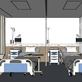 Modern Hospital Ward Interior With Two Beds Medical Equipment And Comfortable Furniture
