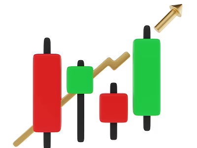 Industrial Equipment Performance Data With Bar Charts Line Graph And Upward Arrow 3d model