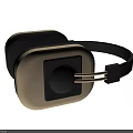 Modern Headphones with Beige Black Over Ear Square Earpads and Minimalist Design