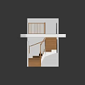 Wooden Staircase Model With White Walls Wooden Railing And Steps Design