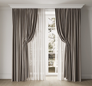 Curtain Door Curtain Pull Curtain Gauze Curtain 3d model