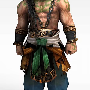ancient warrior character 3d model