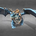 Blue Dragon Statue With Saddle Horns Detailed Wings And Realistic Design