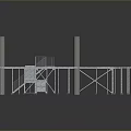 Iron frame large iron frame iron frame house factory industrial iron frame iron ladder rigid ladder work frame rigid scaffold 3d model