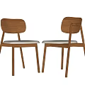 New Chinese Dining Chair Log Dining Table 3d model