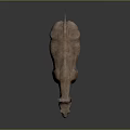 Brown Rhinoceros Model With Wrinkled Skin Standing On Dark Background