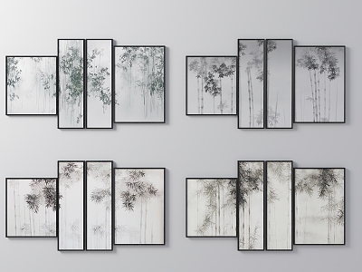 New Decorative Hanging Painting Landscape Painting Pendant Ink Landscape Painting 3d model