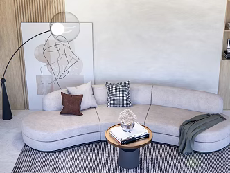 Modern Multiplayer Sofa Shaped Sofa Curved Sofa Leisure Sofa 3d model