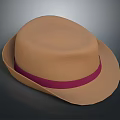 Stylish Brown Hat With Purple Band For Daily Casual Fashion Accessory