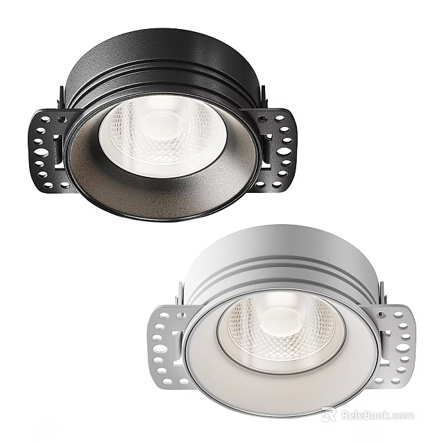 Modern Downlights And Spotlights With Black Silver Finish For Indoor Ceiling Lighting 3d model 