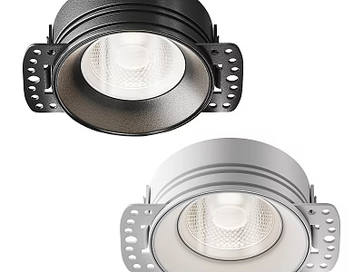 Modern Downlights And Spotlights With Black Silver Finish For Indoor Ceiling Lighting 3d model