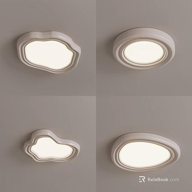 Modern Ceiling Lights With Soft Illumination And Unique Shape Designs For Home Decor 3d model