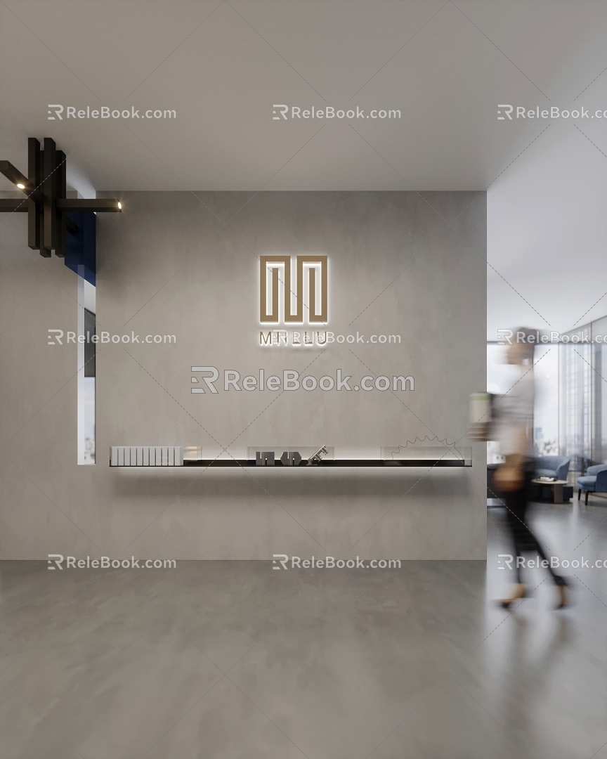 Modern background wall company background wall 3d model