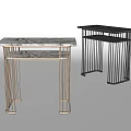 Modern Console Table With Marble Top And Black Gold Metal Frame Design
