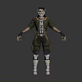 3D Sci Fi Character Model In Green Tactical Outfit With Goggles And Mechanical Gloves