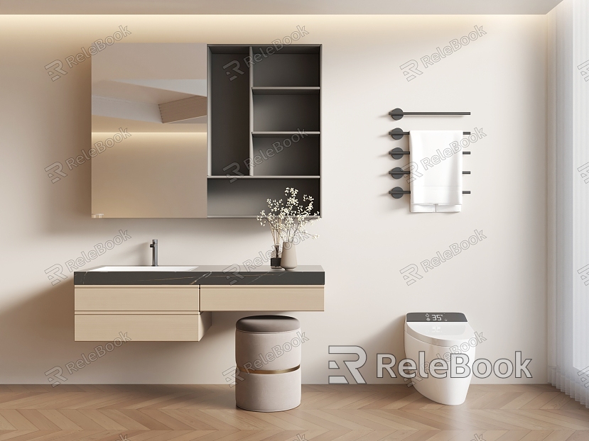 Bathroom Cabinet Sanitary Ware Washstand Bathroom Cabinet Dressing Table Mirror Cabinet model