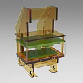 Industrial Equipment With Transparent Protective Enclosure Multi Layer Workbench And Sturdy Metal Frame