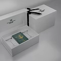 Elegant Decorative Ornament Set In Open White Gift Box With Stylish Details