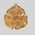 Exquisite Gold Flower Shaped Filigree Jewelry Pendant with Intricate Design