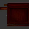 Classic Dark Red Wooden Desk With Multiple Drawers And Side Cabinets