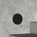 Modern Black Circular Wall Light Installed On Concrete Wall With Warm Glow 3d model