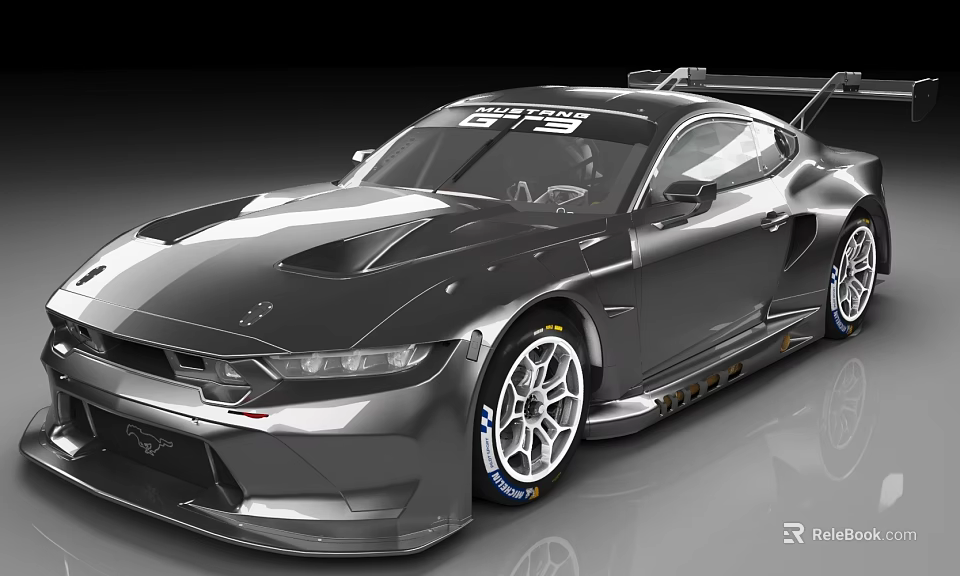 Black Racing Car With Aerodynamic Rear Spoiler Sleek Body And Performance Wheels 3d model 