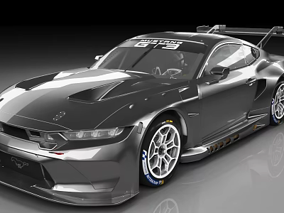 Black Racing Car With Aerodynamic Rear Spoiler Sleek Body And Performance Wheels 3d model