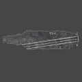 Aircraft Carrier Model with Long Flight Deck and Naval Superstructure Design 3d model