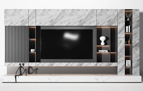 Modern TV Background Cabinet 3d model