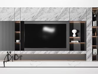 Modern TV Background Cabinet 3d model