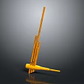 Yellow Equipment Featuring Long Rods Stable Base And Support Structure Design 3d model