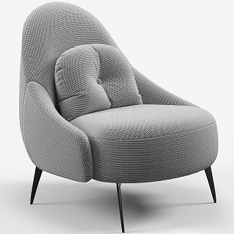 Leslie Simple Fabric Casual Chair Armchair 3d model