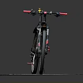 Mountain Bike With Fenders Displayed On Wooden Platform Against Black Background