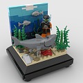 LEGO toy building blocks underwater world diving shark 3d model