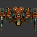 Colorful Mechanical Robot Character With Red Green Orange Armor Mechanical Arms And Legs