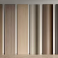 Modern Wall Panels Featuring Various Wood Grain And Vertical Striped Patterns 3d model