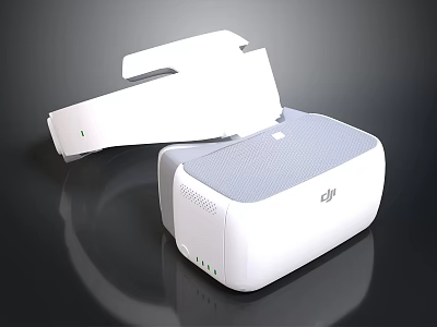 DJI White VR Headset Electronic Device With Ergonomic Design And Immersive Experience 3d model