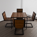 Outdoor tables and chairs 3d model