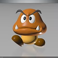 Angry Mushroom Shaped Cartoon Character With Brown Body Yellow Belly And Sharp Fangs