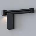Modern Black Wall Lamp With Adjustable Arm And Illuminated Wall Mount Design 3d model