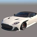 White Sports Car In Modern Indoor Space With Shiny Floor And Grid Ceiling