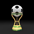 Official FIFA World Cup Trophy With Soccer Ball On Golden Base Design