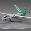 Chinese Emergency Drone With Gray And Green Body Long Wings And Propeller